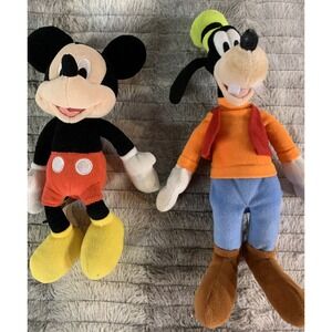 Disney Mickey Mouse & Goofy‎ Plush Stuffed Animal Toy Set Collectible